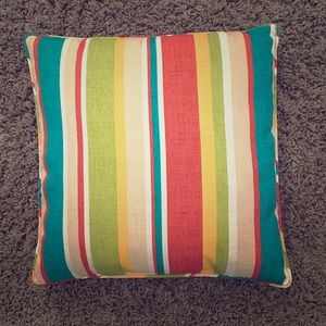 Multi-color striped throw pillow